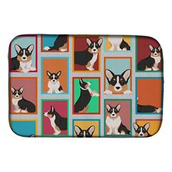 Picture of Carolines Treasures MLM1112DDM 21 x 14 in. Unisex Lots of Tricolor Cardigan Corgi Dish Drying Mat