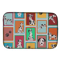 Picture of Carolines Treasures MLM1115DDM 21 x 14 in. Unisex Lots of Harlequin Natural Ears Great Dane Dish Drying Mat