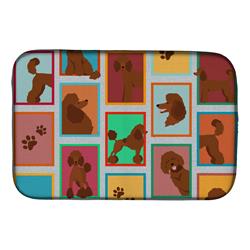 Picture of Carolines Treasures MLM1116DDM 21 x 14 in. Unisex Lots of Chocolate Standard Poodle Dish Drying Mat