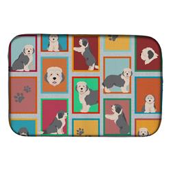 Picture of Carolines Treasures MLM1120DDM 21 x 14 in. Unisex Lots of Old English Sheepdog Dish Drying Mat