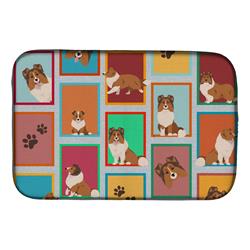 Picture of Carolines Treasures MLM1121DDM 21 x 14 in. Lots of Sheltie Dish Drying Mat