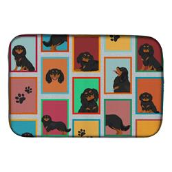 Picture of Carolines Treasures MLM1124DDM 21 x 14 in. Unisex Lots of Black & Tan Cavalier King Charles Spaniel Dish Drying Mat