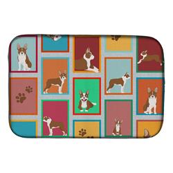 Picture of Carolines Treasures MLM1131DDM 21 x 14 in. Unisex Lots of Red Boston Terrier Dish Drying Mat
