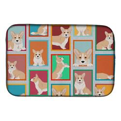 Picture of Carolines Treasures MLM1133DDM 21 x 14 in. Unisex Lots of Fawn Cardigan Corgi Dish Drying Mat