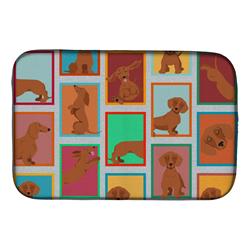 Picture of Carolines Treasures MLM1134DDM 21 x 14 in. Lots of Red Dachshund Dish Drying Mat