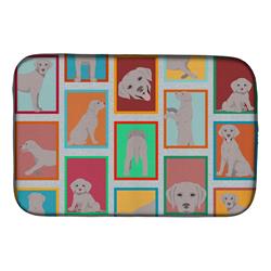 Picture of Carolines Treasures MLM1139DDM 21 x 14 in. Unisex Lots of Grey Labrador Retriever Dish Drying Mat