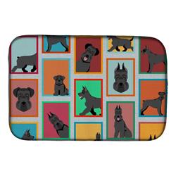 Picture of Carolines Treasures MLM1144DDM 21 x 14 in. Lots of Black Schnauzer Dish Drying Mat