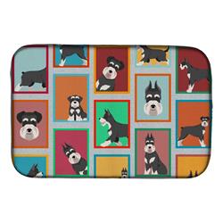 Picture of Carolines Treasures MLM1145DDM 21 x 14 in. Unisex Lots of Black & Silver Schnauzer Dish Drying Mat
