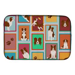 Picture of Carolines Treasures MLM1149DDM 21 x 14 in. Unisex Lots of Red Border Collie Dish Drying Mat