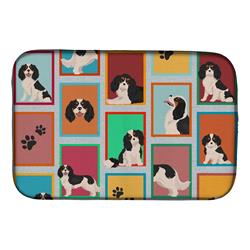 Picture of Carolines Treasures MLM1152DDM 21 x 14 in. Unisex Lots of Tricolor Cavalier Spaniel Dish Drying Mat