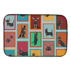 Picture of Carolines Treasures MLM1153DDM 21 x 14 in. Unisex Lots of Black & Tan Chihuahua Dish Drying Mat