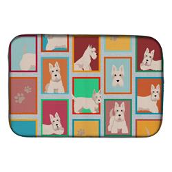 Picture of Carolines Treasures MLM1158DDM 21 x 14 in. Unisex Lots of Wheaten Scottish Terrier Dish Drying Mat
