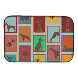 Picture of Carolines Treasures MLM1161DDM 21 x 14 in. Unisex Lots of Red Doberman Pinscher Dish Drying Mat
