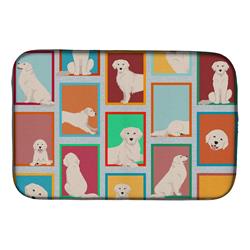 Picture of Carolines Treasures MLM1164DDM 21 x 14 in. Unisex Lots of Cream Golden Retriever Dish Drying Mat