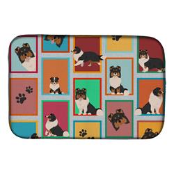 Picture of Carolines Treasures MLM1172DDM 21 x 14 in. Lots of Tricolor Sheltie Dish Drying Mat
