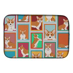 Picture of Carolines Treasures MLM1175DDM 21 x 14 in. Unisex Lots of Red Cardigan Corgi Dish Drying Mat