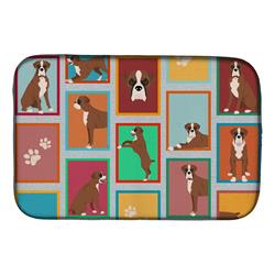 Picture of Carolines Treasures MLM1177DDM 21 x 14 in. Unisex Lots of Flashy Fawn Boxer Dish Drying Mat