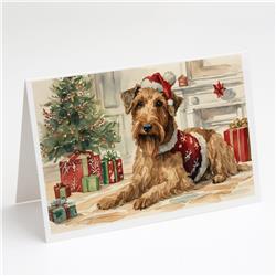 DAC1215GCA7P 5 x 7 in. Airedale Terrier Christmas Greeting Cards & Envelopes - Pack of 8