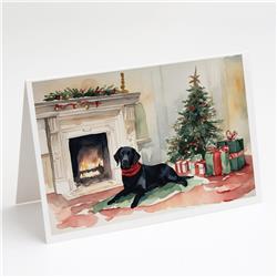 DAC1369GCA7P 5 x 7 in. Black Labrador Christmas Greeting Cards & Envelopes - Pack of 8