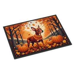 18 x 27 in. Unisex Red Miniature Pinscher Fall Doormat