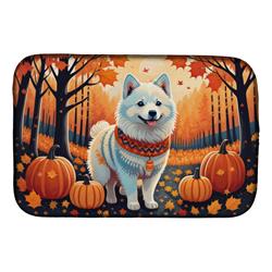 21 x 14 in. Unisex American Eskimo Fall Dish Drying Mat