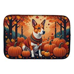 DAC1011DDM 21 x 14 in. Red Basenji Fall Dish Drying Mat