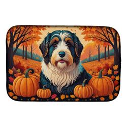DAC1015DDM 21 x 14 in. Bearded Collie Fall Dish Drying Mat