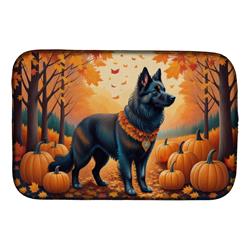 21 x 14 in. Unisex Belgian Sheepdog Fall Dish Drying Mat