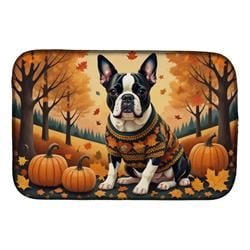 DAC1024DDM 21 x 14 in. Boston Terrier Fall Dish Drying Mat
