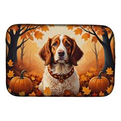 DAC1029DDM 21 x 14 in. Brittany Spaniel Fall Dish Drying Mat