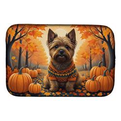 21 x 14 in. Unisex Cairn Terrier Fall Dish Drying Mat