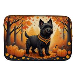 21 x 14 in. Unisex Black Cairn Terrier Fall Dish Drying Mat