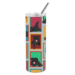 Picture of Carolines Treasures MLM1091TBL20 20 oz  Lots of Black Pug Stainless Steel Skinny Tumbler