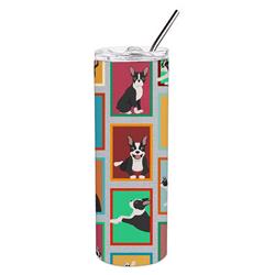 Picture of Carolines Treasures MLM1092TBL20 20 oz  Lots of Boston Terrier Stainless Steel Skinny Tumbler