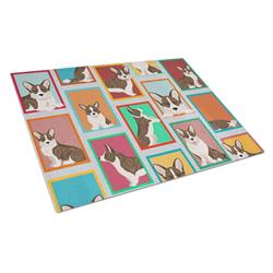 MLM1132LCB 15 x 12 in. Unisex Lots of Brindle Cardigan Corgi Glass Cutting Board - Large