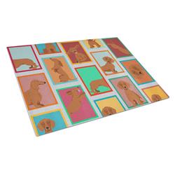 MLM1134LCB 15 x 12 in. Unisex Lots of Red Dachshund Glass Cutting Board - Large