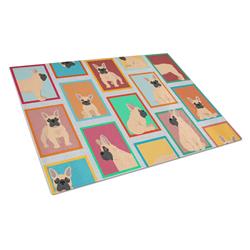 MLM1136LCB 15 x 12 in. Unisex Lots of Fawn French Bulldog Glass Cutting Board - Large