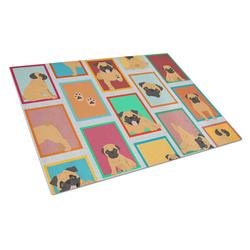 MLM1143LCB 15 x 12 in. Unisex Lots of Apricot Pug Glass Cutting Board - Large