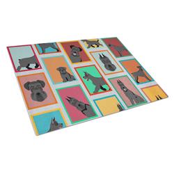 MLM1144LCB 15 x 12 in. Unisex Lots of Black Schnauzer Glass Cutting Board - Large