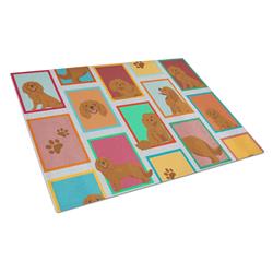 15 x 12 in. Unisex Lots of Ruby Cavalier Spaniel Glass Cutting Board - Large