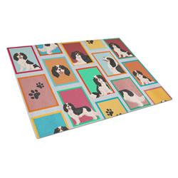 MLM1152LCB 15 x 12 in. Unisex Lots of Tricolor Cavalier Spaniel Glass Cutting Board - Large