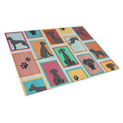 MLM1156LCB 15 x 12 in. Unisex Lots of Black Great Dane Glass Cutting Board - Large