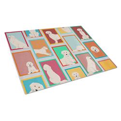 MLM1164LCB 15 x 12 in. Unisex Lots of Cream Golden Retriever Glass Cutting Board - Large