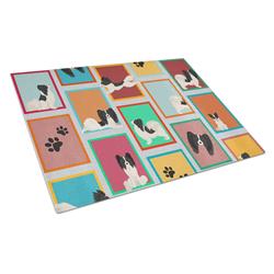 MLM1167LCB 15 x 12 in. Unisex Lots of Black & Whtie Papillon Glass Cutting Board - Large