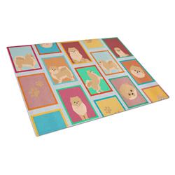 MLM1169LCB 15 x 12 in. Unisex Lots of Orange Pomeranian Glass Cutting Board - Large
