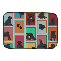 Picture of Carolines Treasures MLM1091DDM 21 x 14 in. Lots of Black Pug Dish Drying Mat