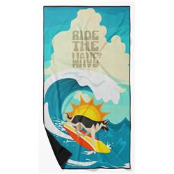 60 x 30 in. Unisex Surfer Dog Black Silver German Shepherd Premium Beach Towel