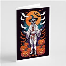 DAC1487GCA7P 5 x 7 in. White Boxer Witchy Halloween Greeting Cards & Envelopes - Pack of 8