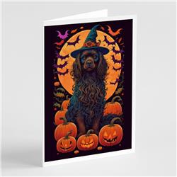 DAC1489GCA7P 5 x 7 in. Boykin Spaniel Witchy Halloween Greeting Cards & Envelopes - Pack of 8