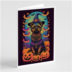 5 x 7 in. Unisex Cairn Terrier Witchy Halloween Greeting Cards & Envelopes - Pack of 8